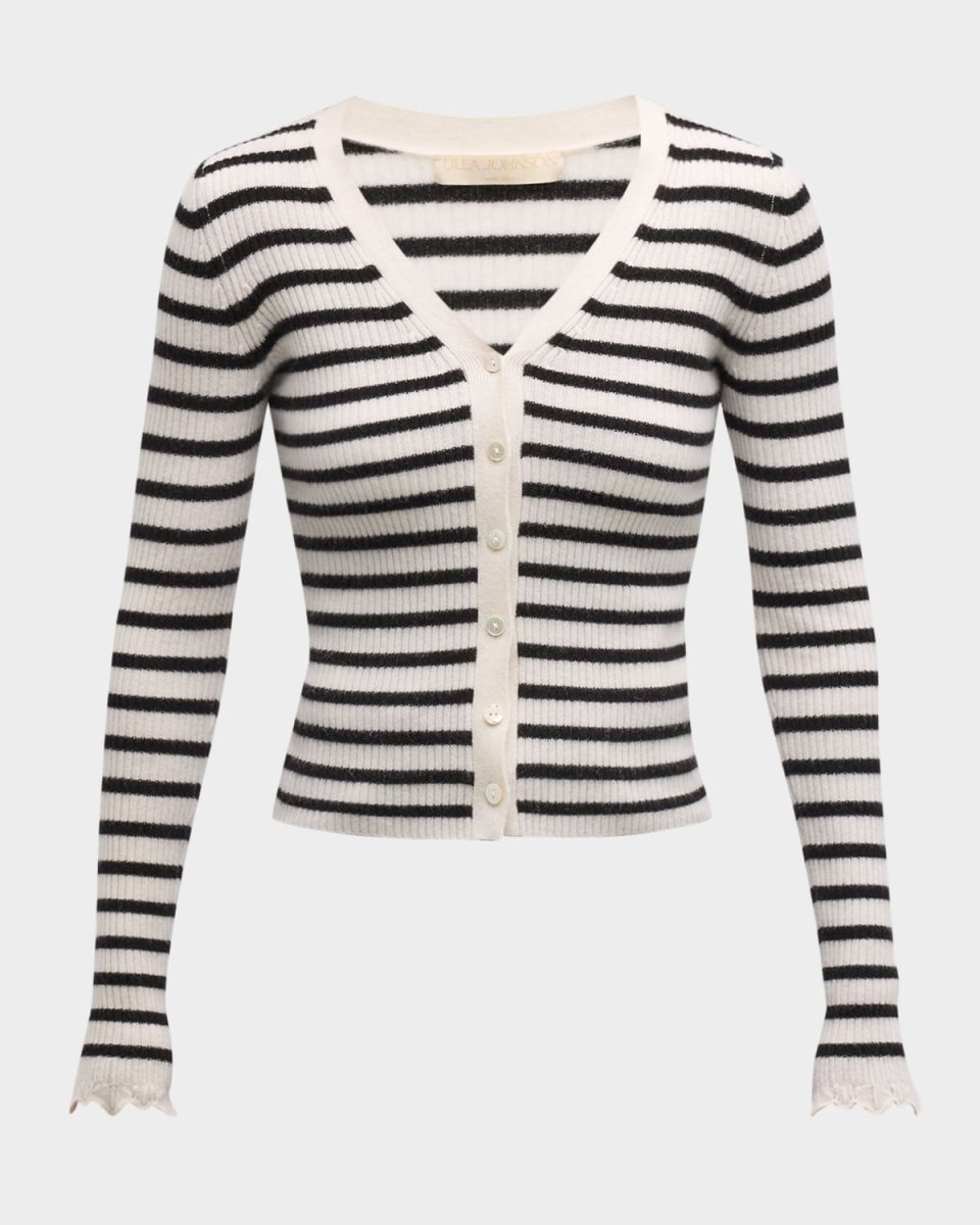 Aeris Striped Cashmere Cardigan